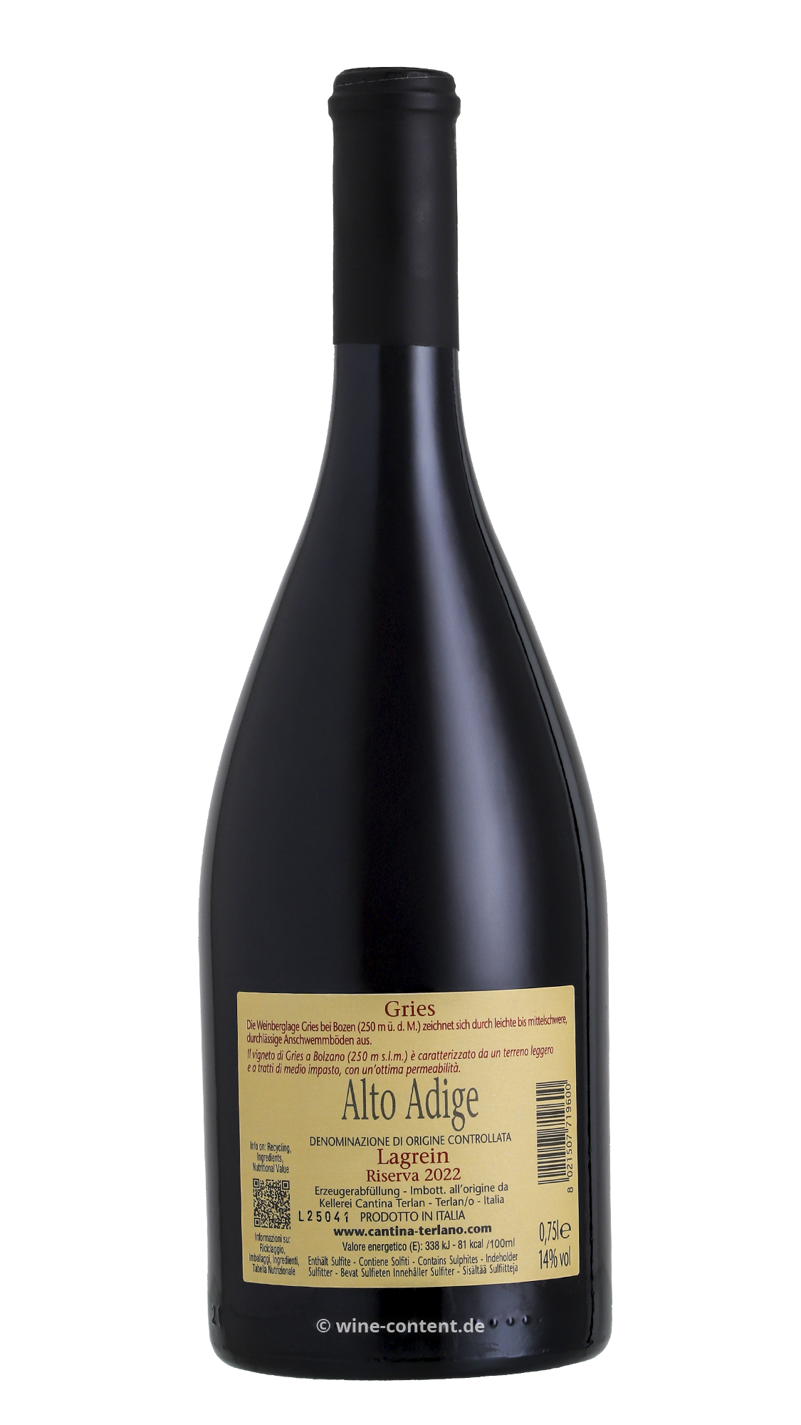 Lagrein Riserva 2022 Gries
