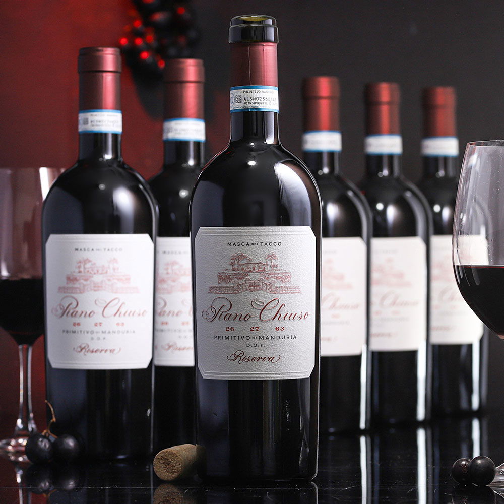 6er-Sparpaket Primitivo di Manduria Riserva 2022 Piano Chiuso 6er-Sparpaket Primitivo di Manduria Riserva 2022 Piano Chiuso