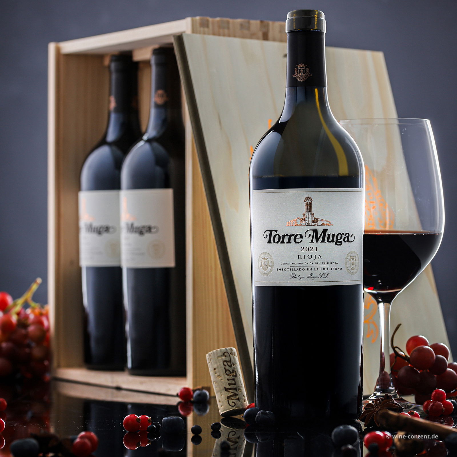 3er-Holzkiste Torre Muga 2021