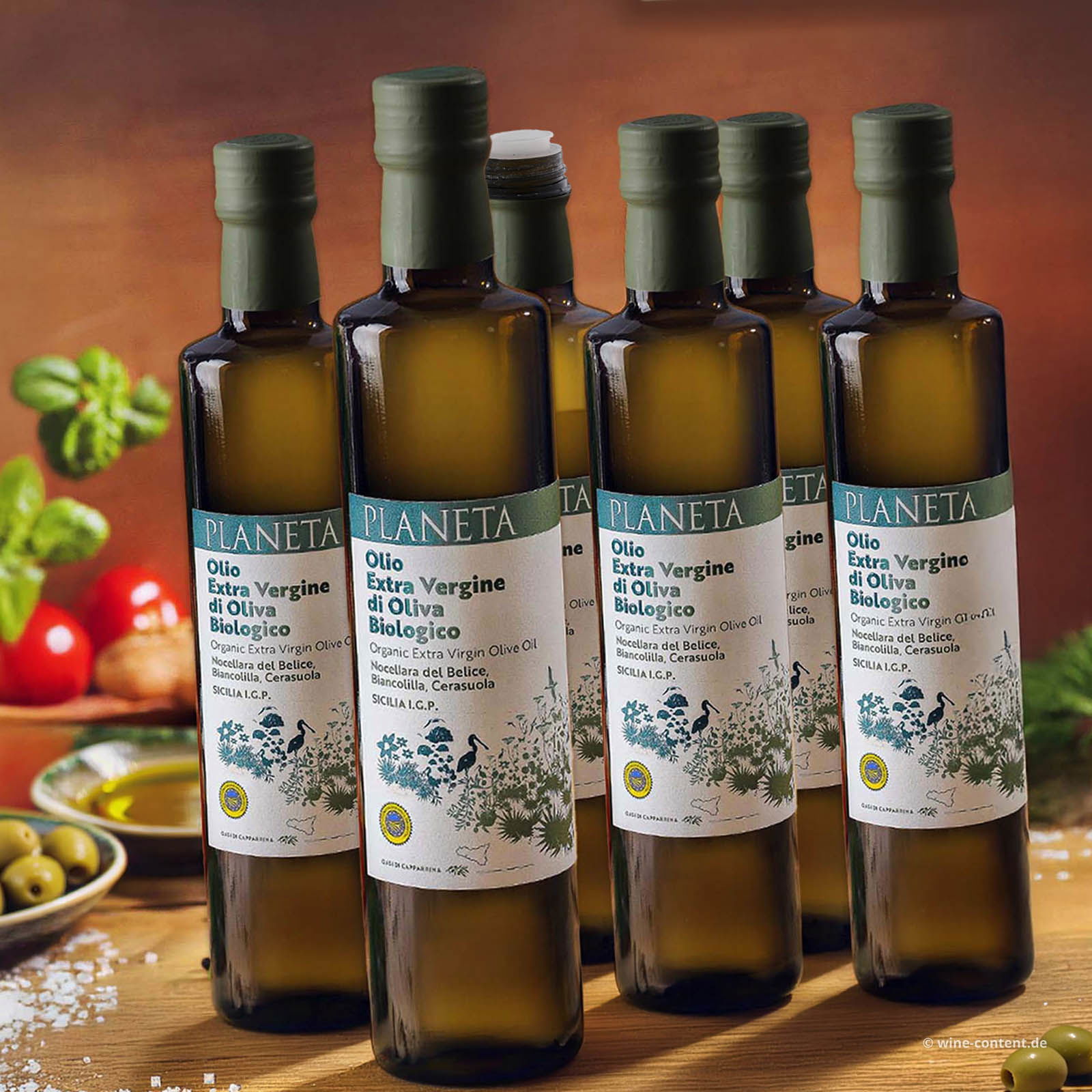 6er-Sparpaket 0,5 L Olivenöl Extra Vergine Sicilia 2025 Bio