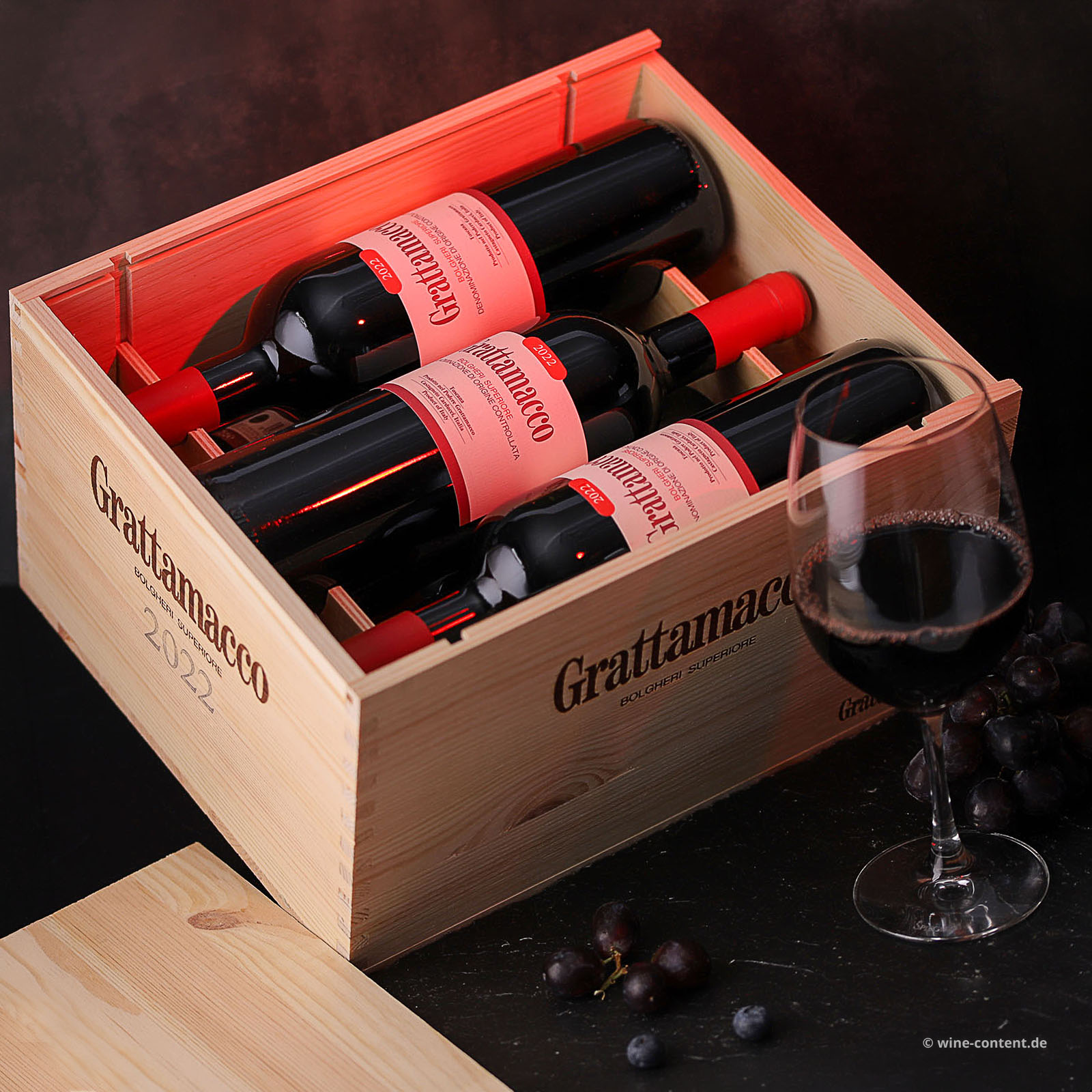 6er-Holzkiste Bolgheri Rosso Superiore 2022 Bio