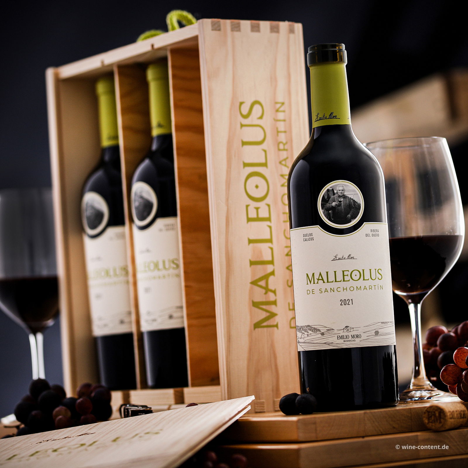 3er-Holzkiste Malleolus de Sanchomartin 2021