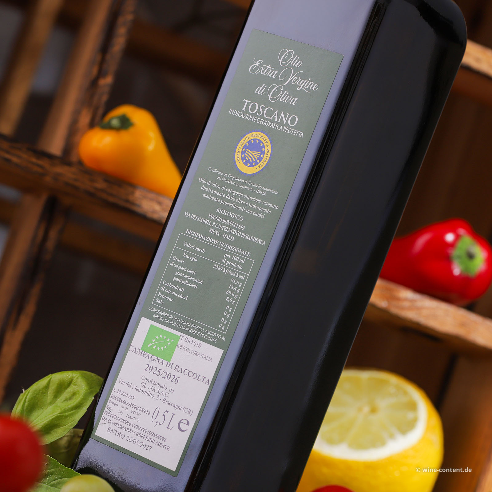 0,5 L Olivenöl Extra Vergine Toscano 2025 Bio