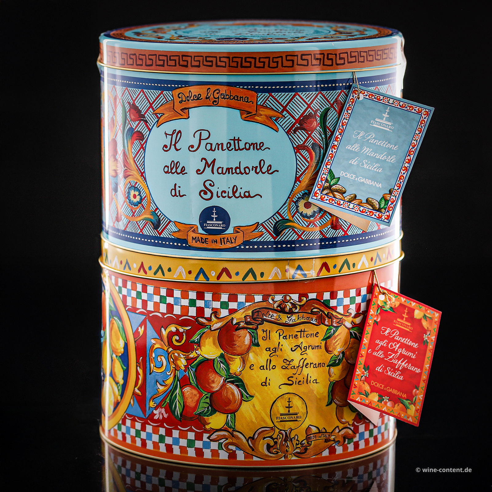 1x Panettone mit sizilianischen Mandeln & 1x mit Zitrusfrüchten und Safran Dolce & Gabbana 1x Panettone mit sizilianischen Mandeln & 1x mit Zitrusfrüchten und Safran Dolce & Gabbana