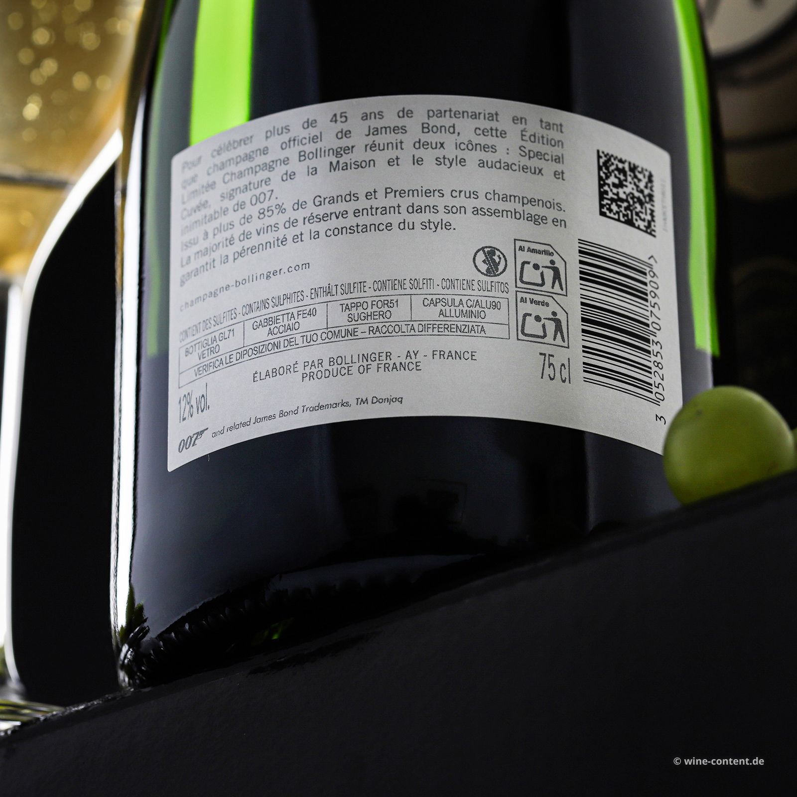 Champagner Special Cuvée Brut Limited Edition James Bond 007 Champagner Special Cuvée Brut Limited Edition James Bond 007