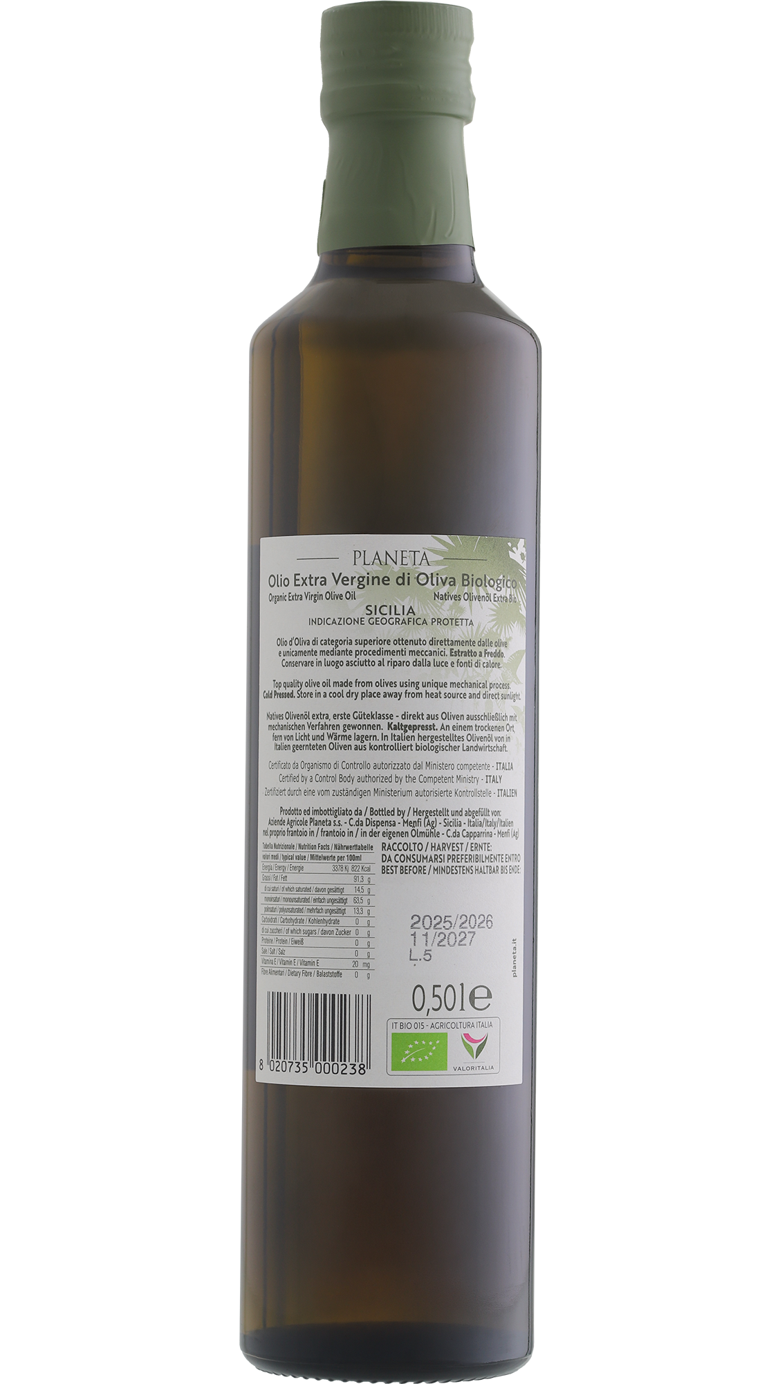 6er-Sparpaket 0,5 L Olivenöl Extra Vergine Sicilia 2025 Bio