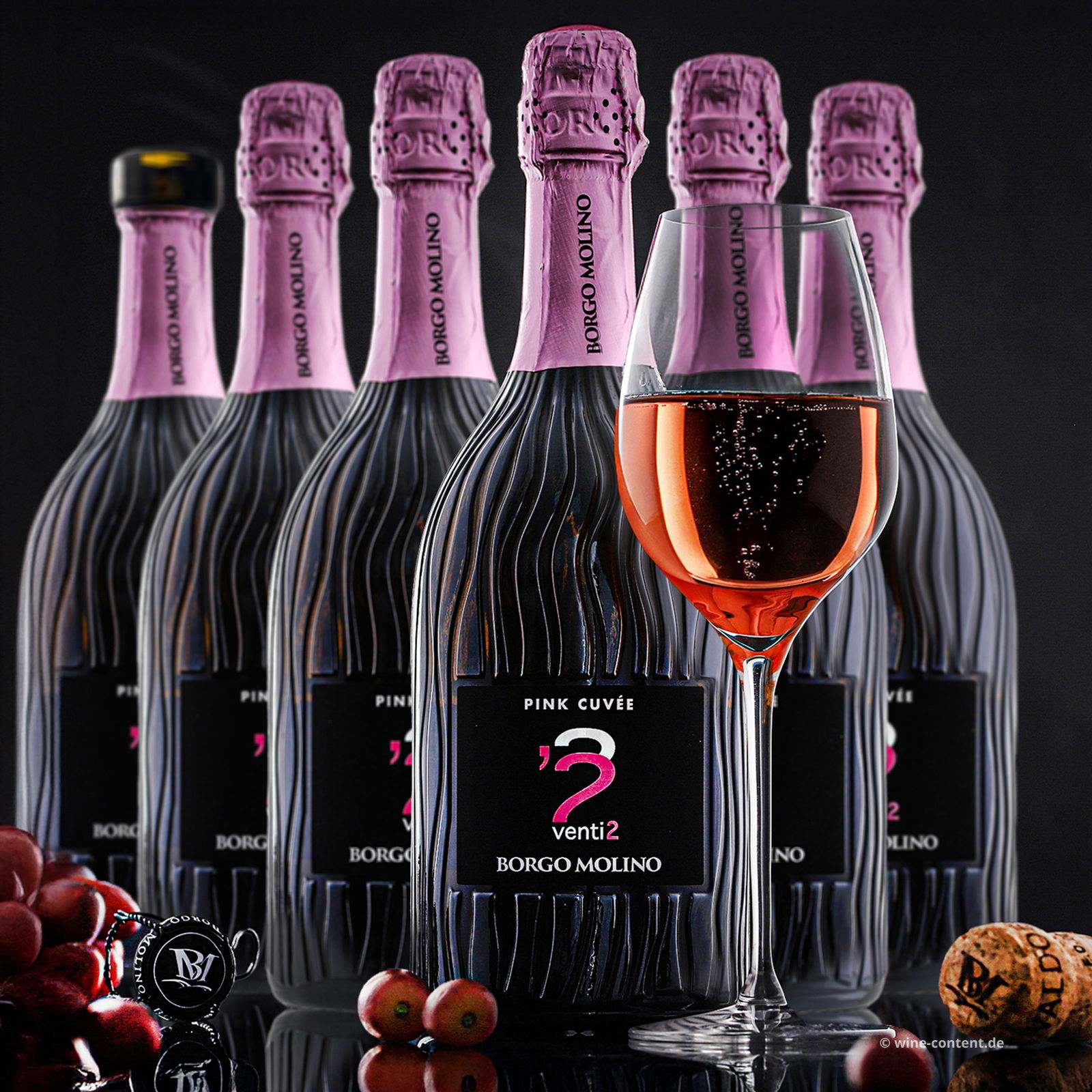 6er-Sparpaket Spumante venti2 Pink Cuvée Extra Dry