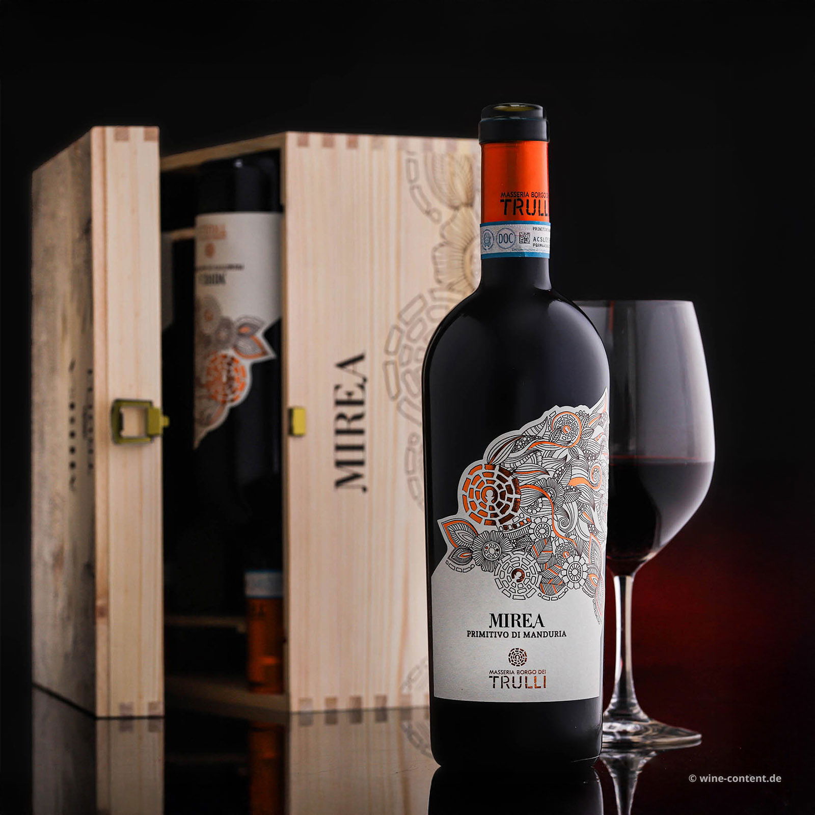 6er-Holzkiste Primitivo di Manduria 2023 Mirea