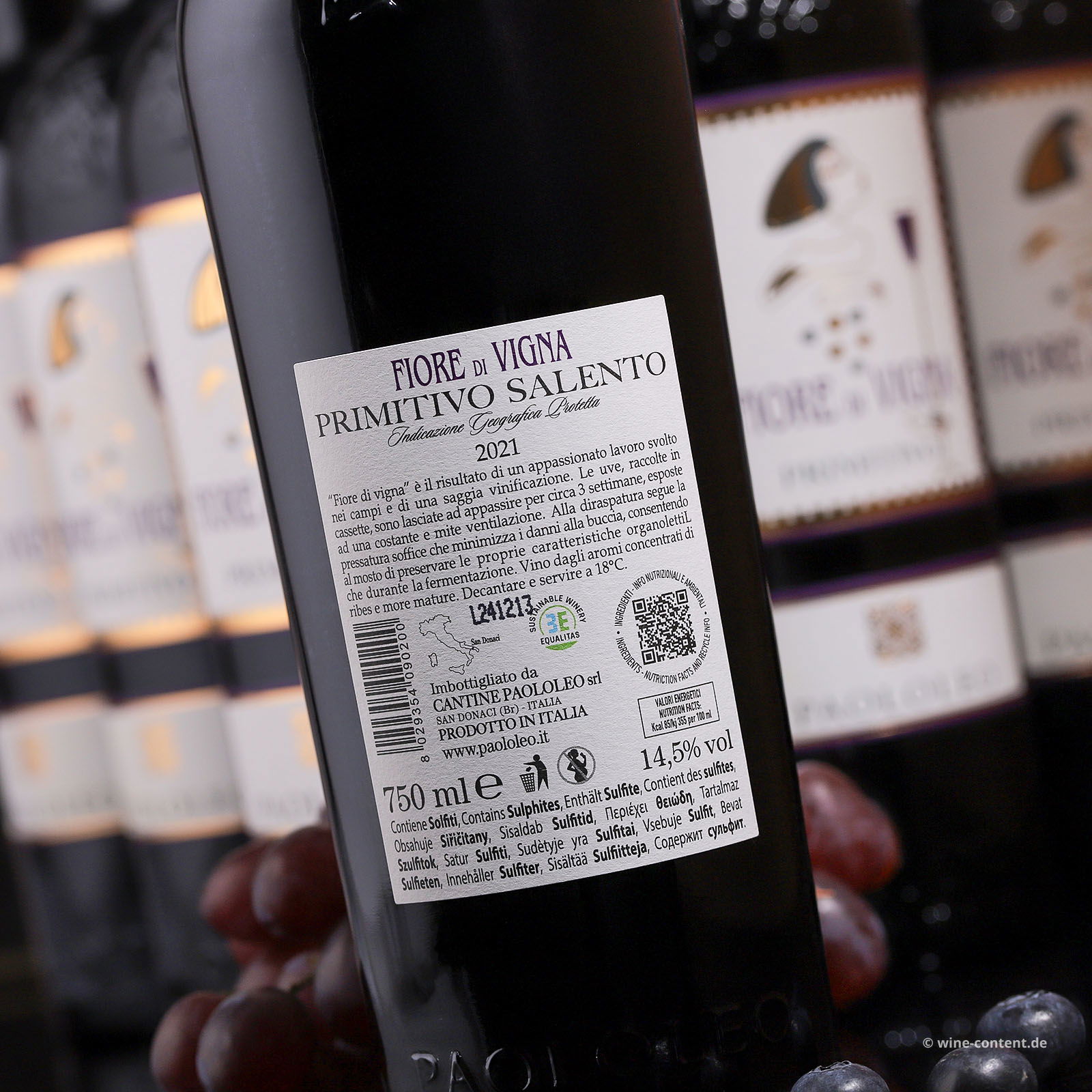 6er-Sparpaket Primitivo Salento 2021 Fiore di Vigna 6er-Sparpaket Primitivo Salento 2021 Fiore di Vigna