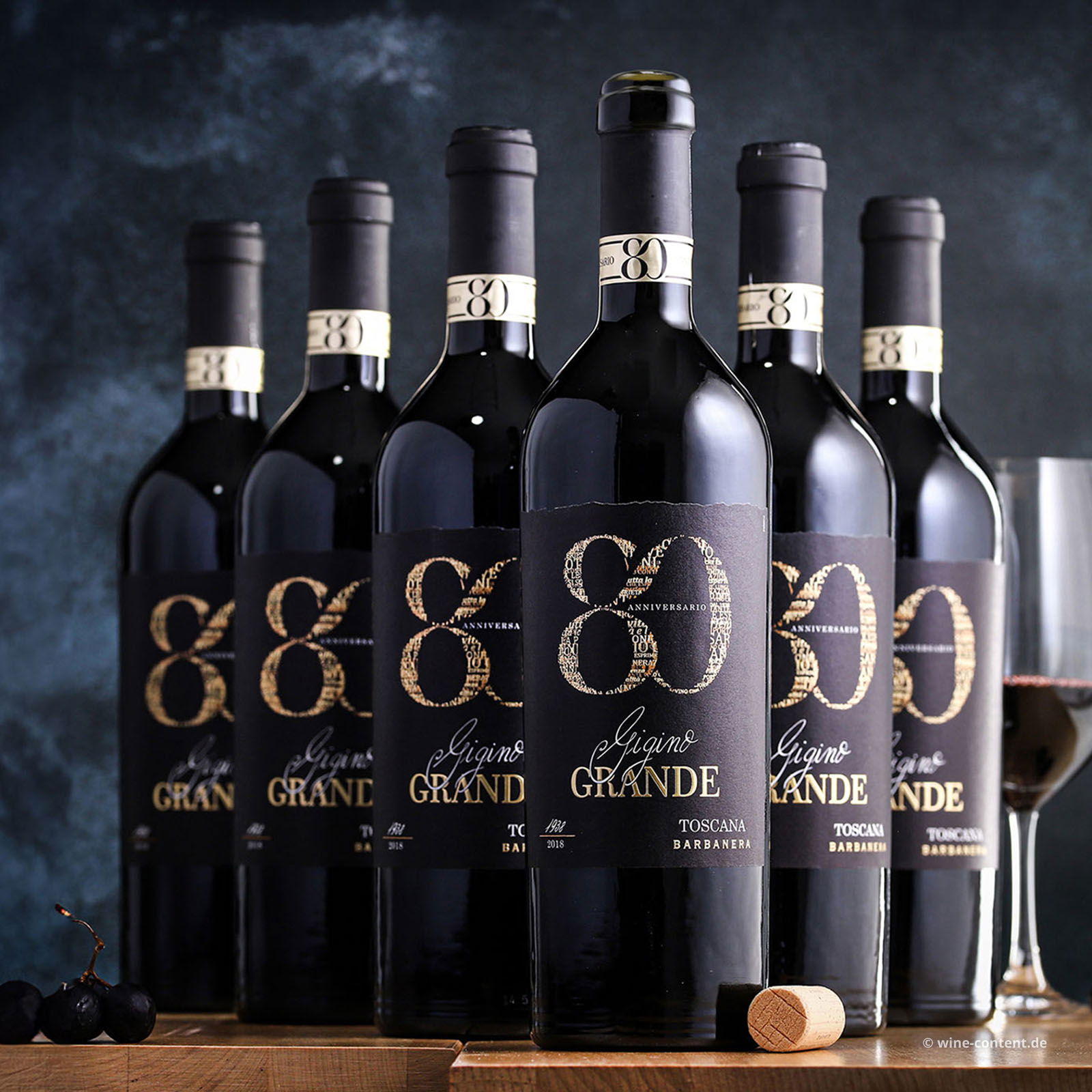 6er-Sparpaket Gigino Grande Rosso 2022 Anniversario 80