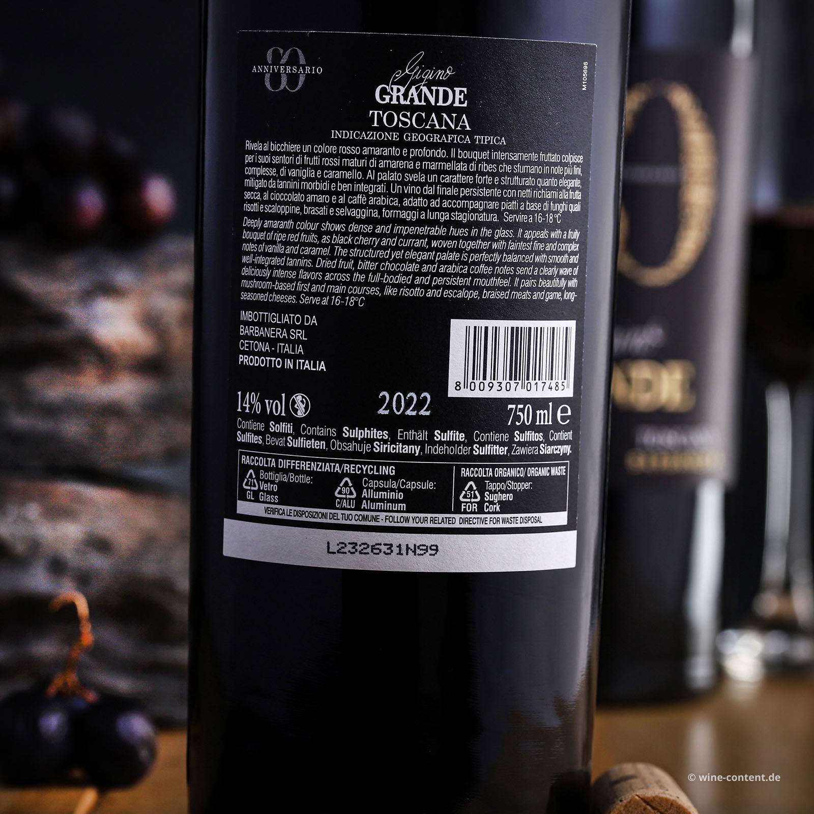 Gigino Grande Rosso 2022 Anniversario 80