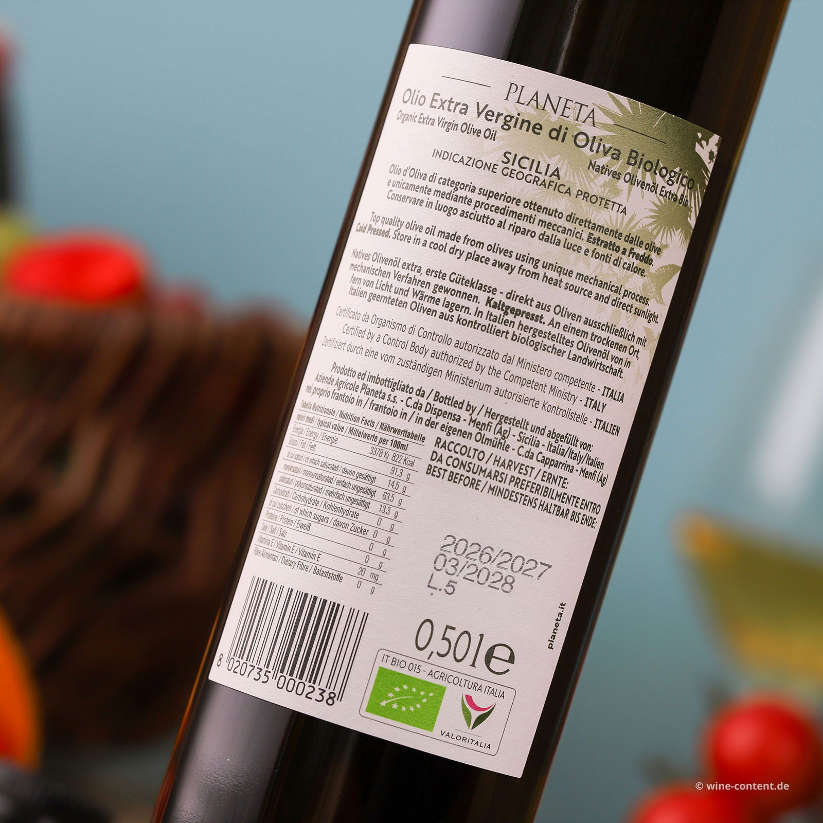 Vorbestellung: 0,5 L Olivenöl Extra Vergine Sicilia 2025 Bio