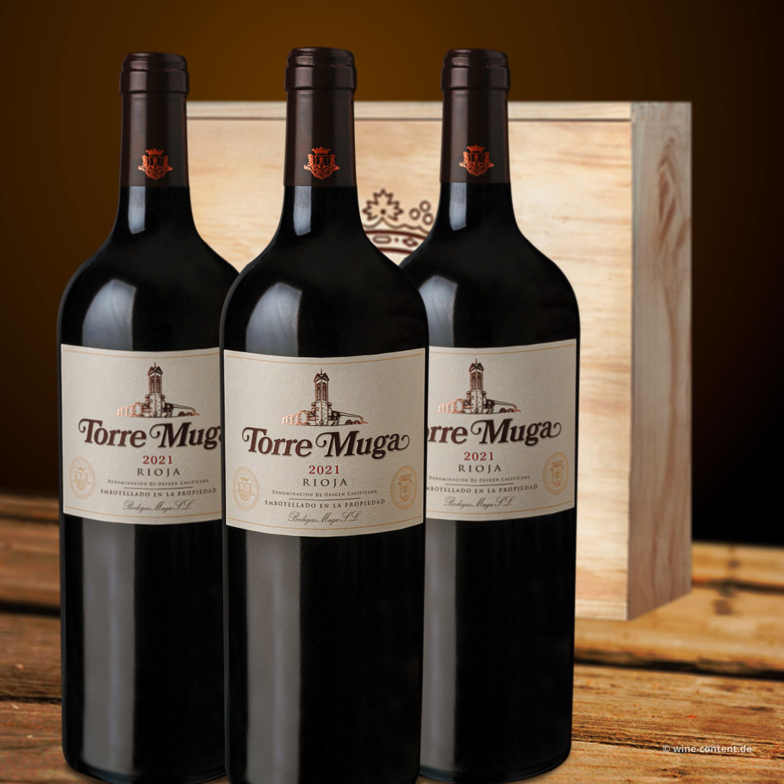 3er-Holzkiste Torre Muga 2021