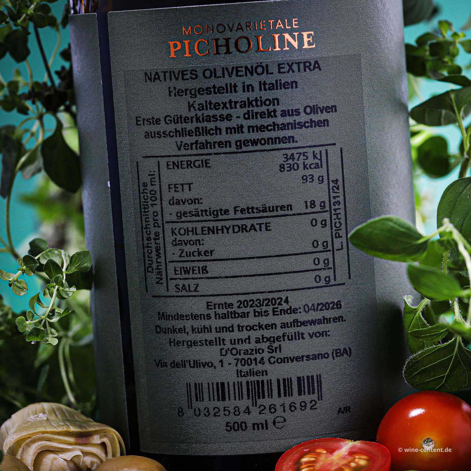 0,5 L Olivenöl Extra Vergine Picholine 