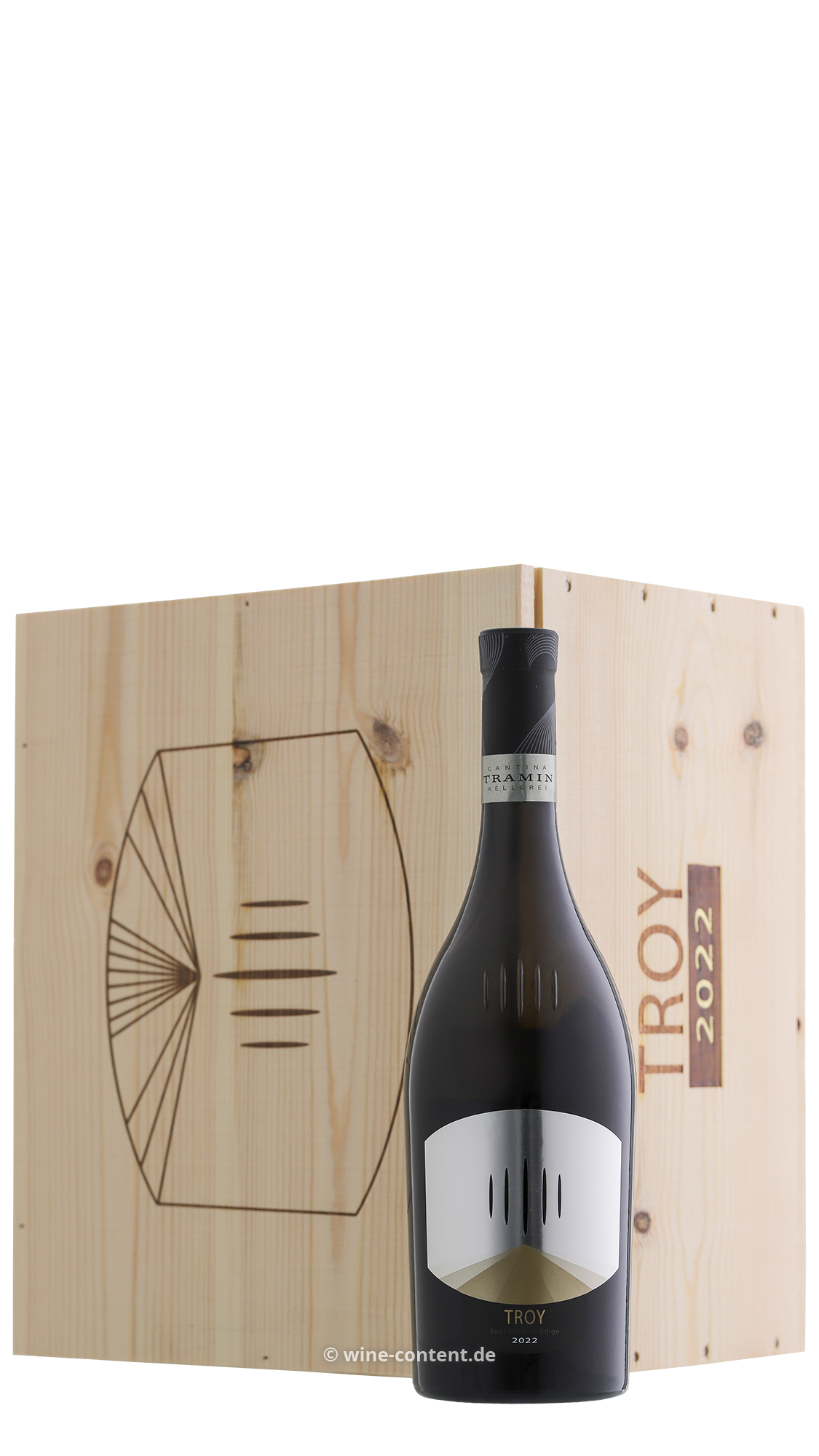 6er-Holzkiste Chardonnay Riserva 2022 Troy