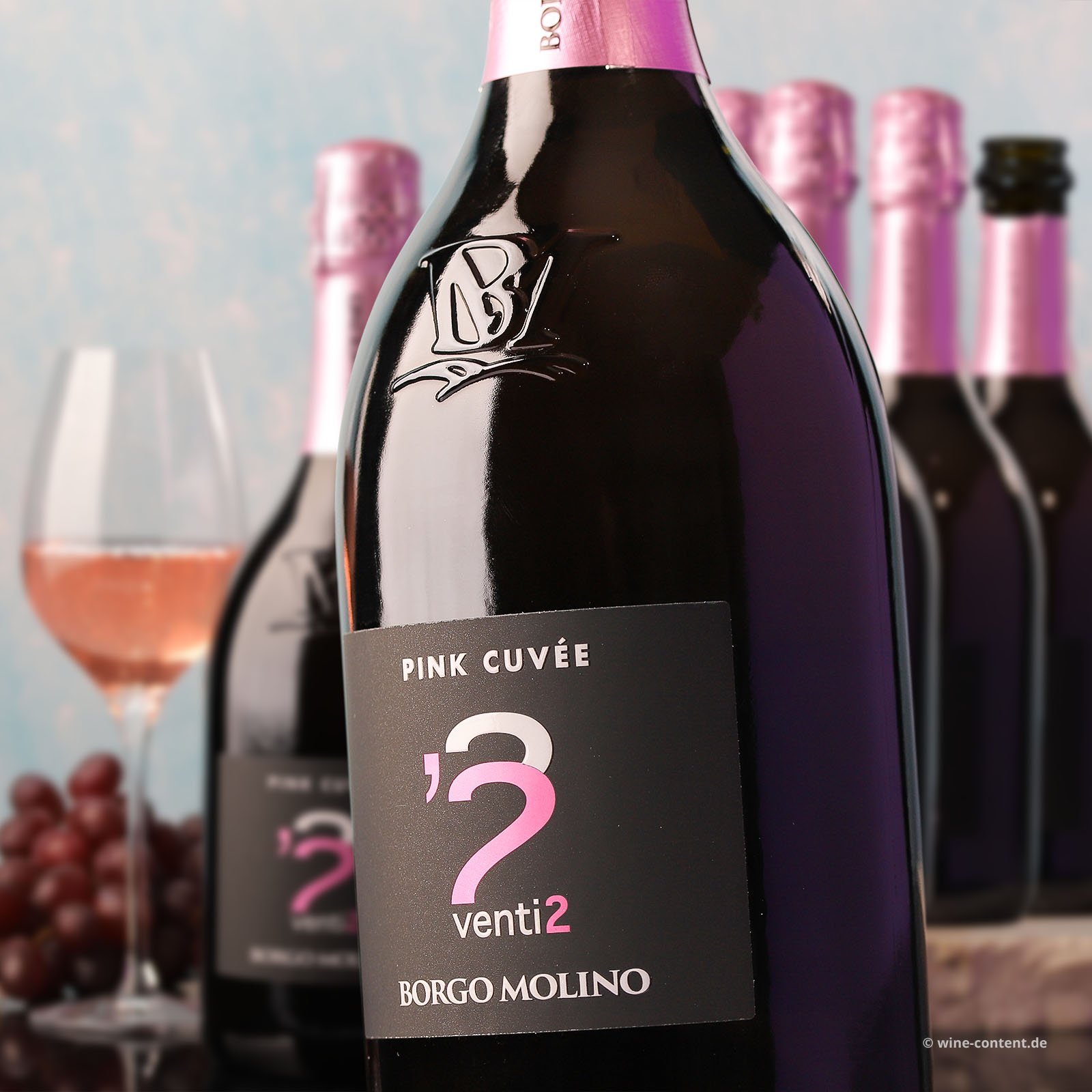 6er-Sparpaket Spumante venti2 Pink Cuvée Extra Dry neue Flaschenform